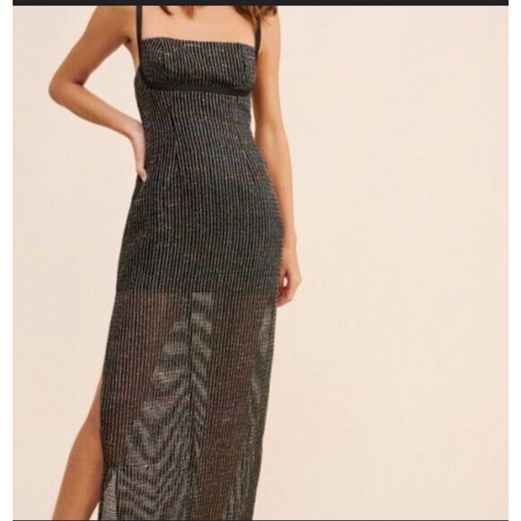 Liv Foster Black Sequined Bouclé Sleeveless Gown - Picture 3 of 15